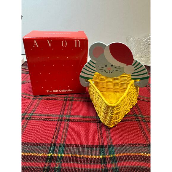 Avon / Tiny Treat Christmas Basket / Mouse / Vintage / NIB - Picture 1 of 1